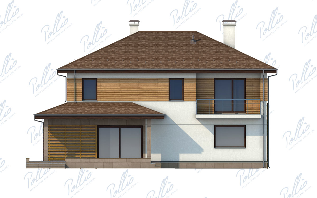 X4 - Projekt domu piętrowego do 250 m2 z betonu komórkowego z garażem na 2 samochody, 3 sypialniami i tarasem / 7