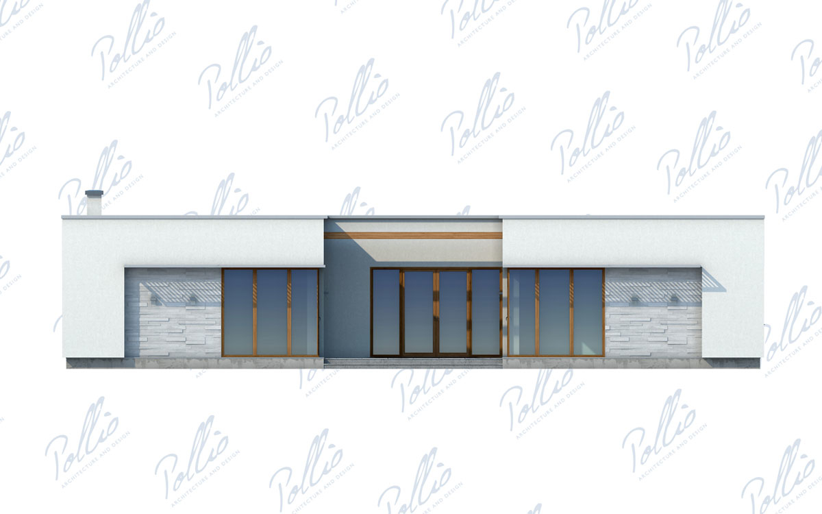X7 - Projekt domu parterowego 17 x 18 z betonu komórkowego z garażem i płaskim dachem / 7
