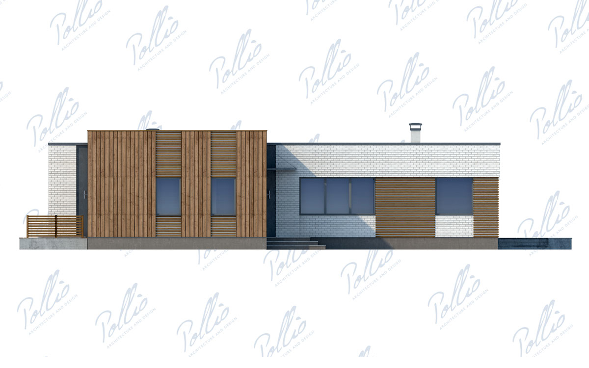 X9 - Projekt domu parterowego o powierzchni do 220 m2 z płaskim dachem, sauną i 3 sypialniami / 7