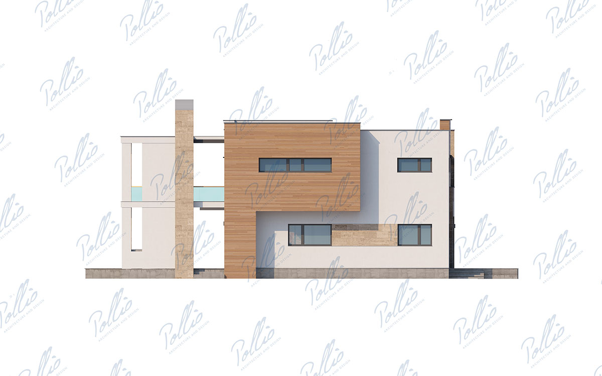 X23 - Projekt piętrowego dużego domu w kształcie litery L z piwnicą i antresolą / 8