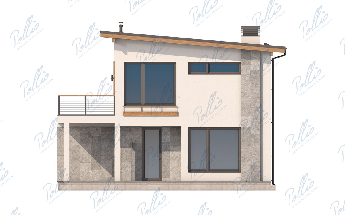 X19A - Projekt domu piętrowego do 120 m2 z dachem jednospadowym, tarasem i antresolą / 5