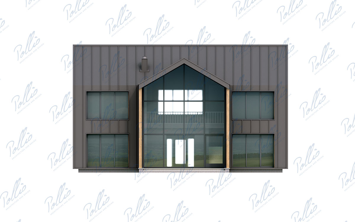 X39 - Projekt domu piętrowego 14 x 11 z paneli SIP w stylu stodoły z antresolą / 19