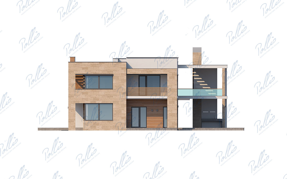 X23 - Projekt piętrowego dużego domu w kształcie litery L z piwnicą i antresolą / 6