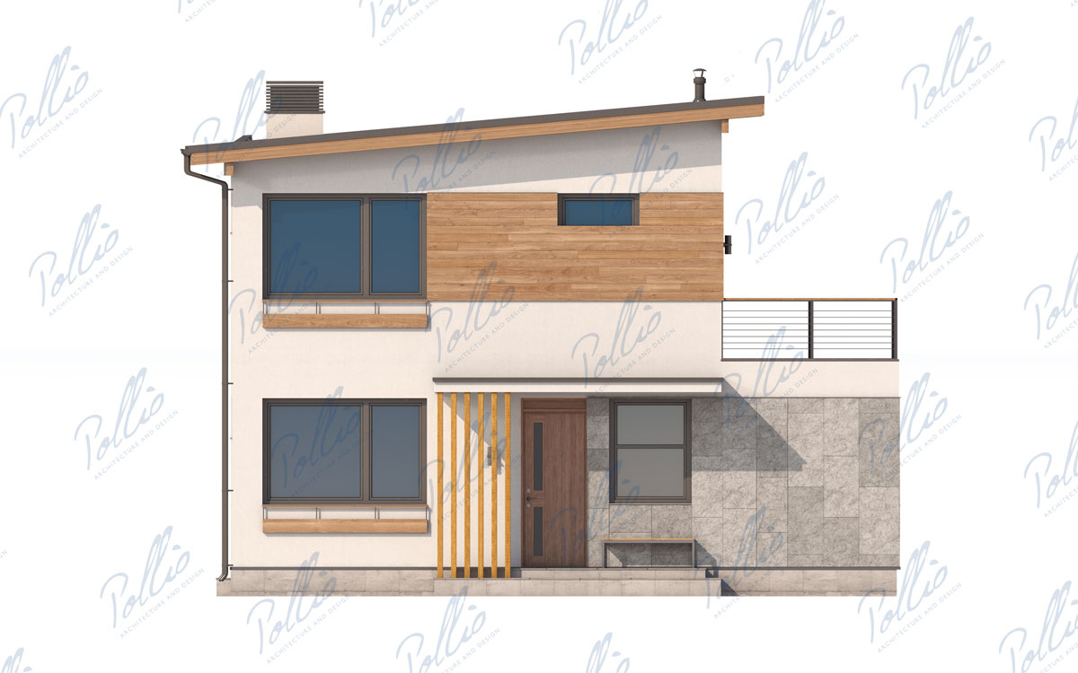 X19A - Projekt domu piętrowego do 120 m2 z dachem jednospadowym, tarasem i antresolą / 3