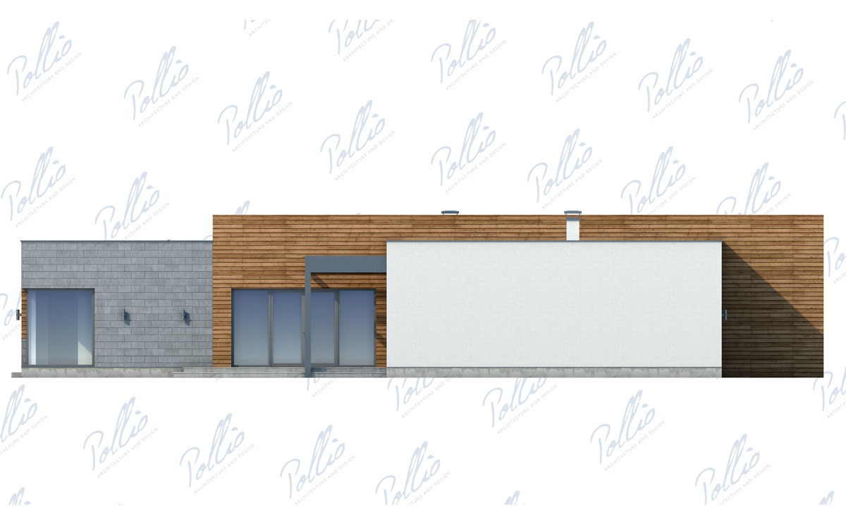 X6 - Projekt domu parterowego murowanego z garażem, 3 sypialniami i gabinetem / 8