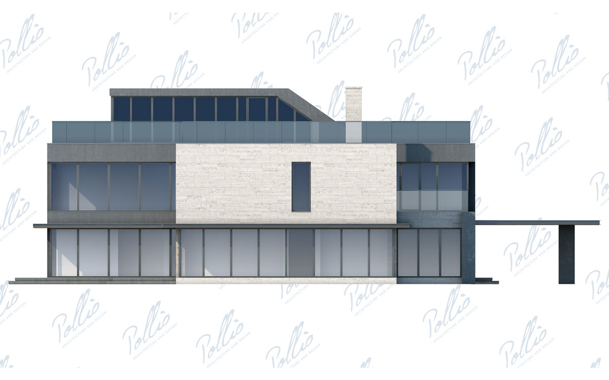 X8 - Projekt domu dwupiętrowego high-tech do 350 m2 z 4 sypialniami, tarasem i ogrodem zimowym na dachu eksploatowanym / 8