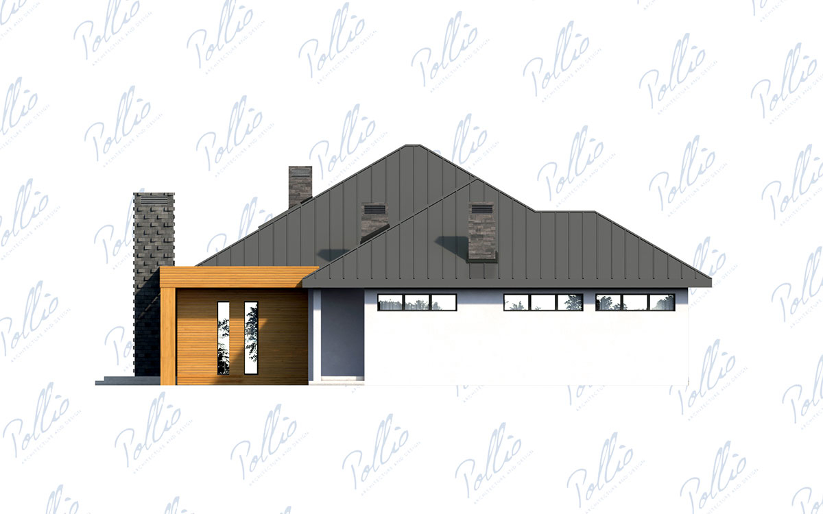 X12 - Projekt domu parterowego 260 m2 z garażem, 3 sypialniami i dużą kuchnią-salonem / 33