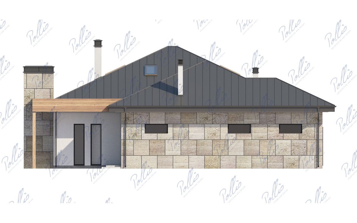 X12B - Projekt domu parterowego do 280 m2 z betonu komórkowego z poddaszem użytkowym, 4 sypialniami i gabinetem / 8