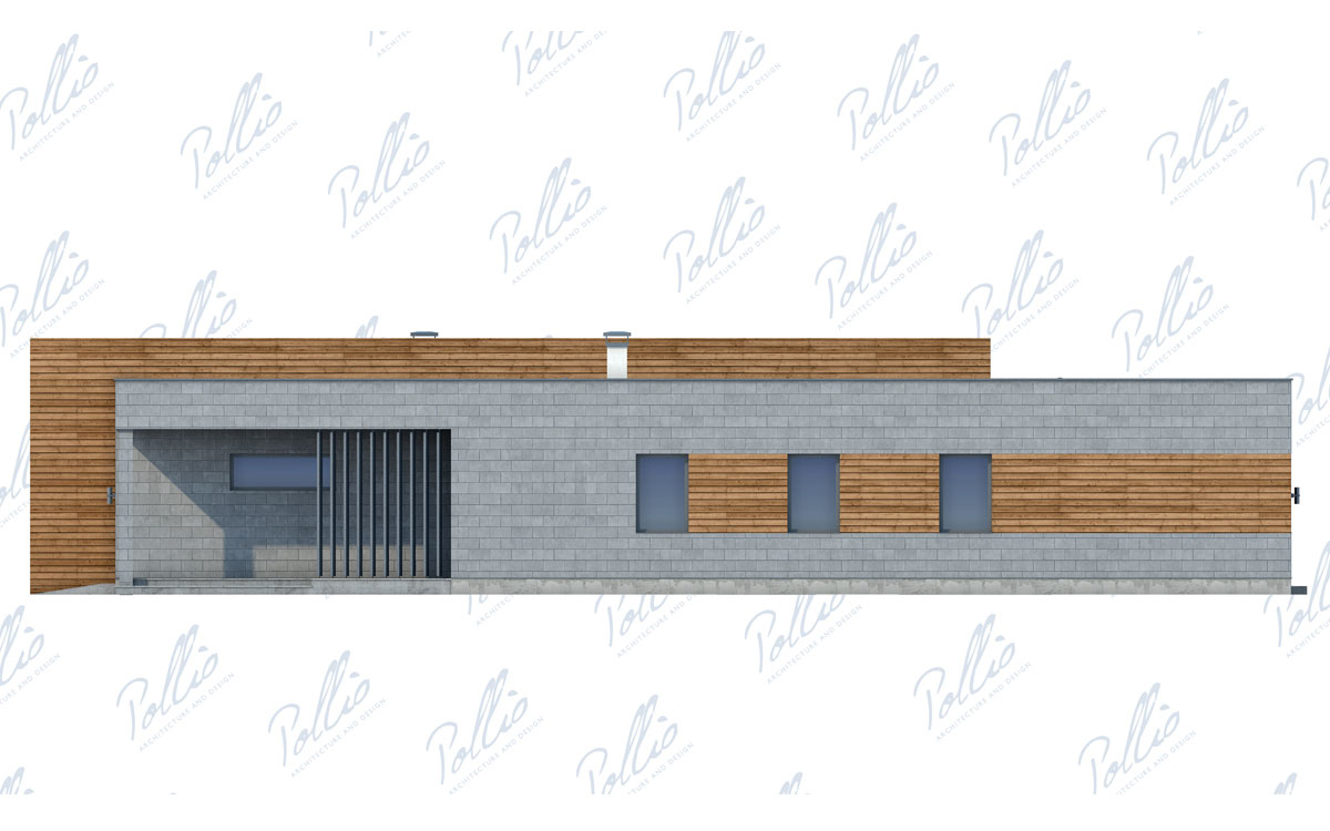 X6 - Projekt domu parterowego murowanego z garażem, 3 sypialniami i gabinetem / 6
