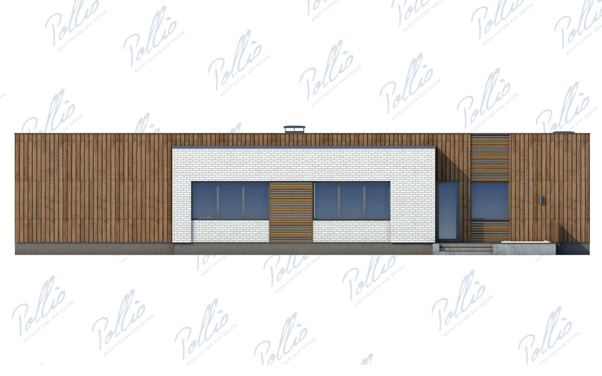 X9 - Projekt domu parterowego o powierzchni do 220 m2 z płaskim dachem, sauną i 3 sypialniami / 6