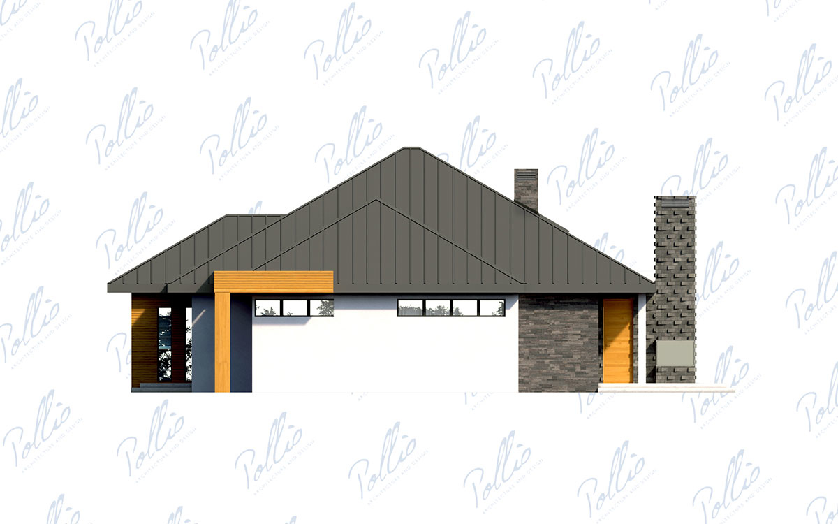 X12 - Projekt domu parterowego 260 m2 z garażem, 3 sypialniami i dużą kuchnią-salonem / 31