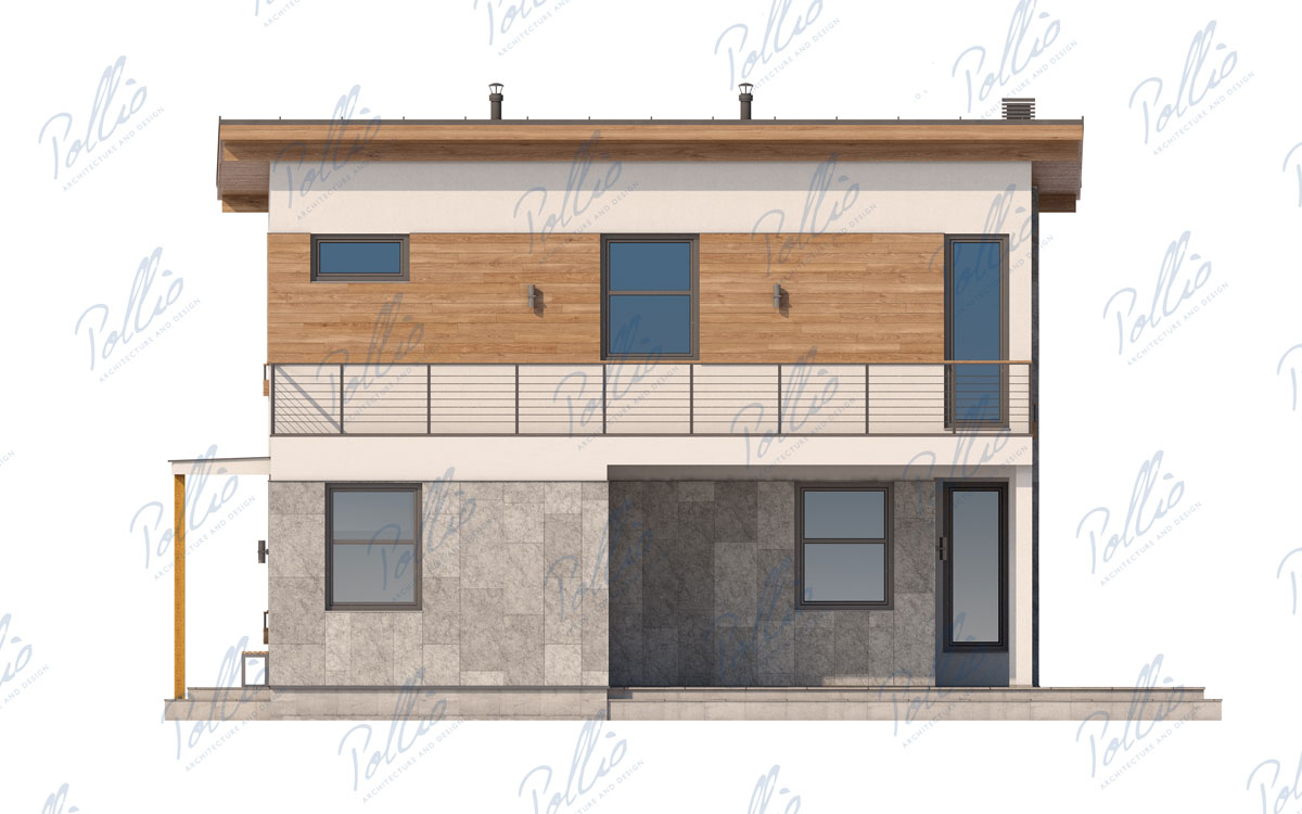X19A - Projekt domu piętrowego do 120 m2 z dachem jednospadowym, tarasem i antresolą / 4