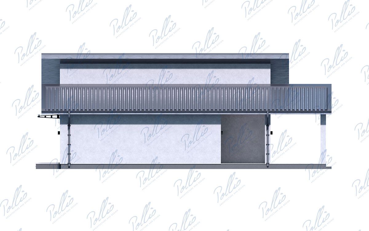 X47 - Projekt domu parterowego do 120m² z dachem jednospadowym, 3 sypialniami oraz dużym tarasem z tyłu / 4