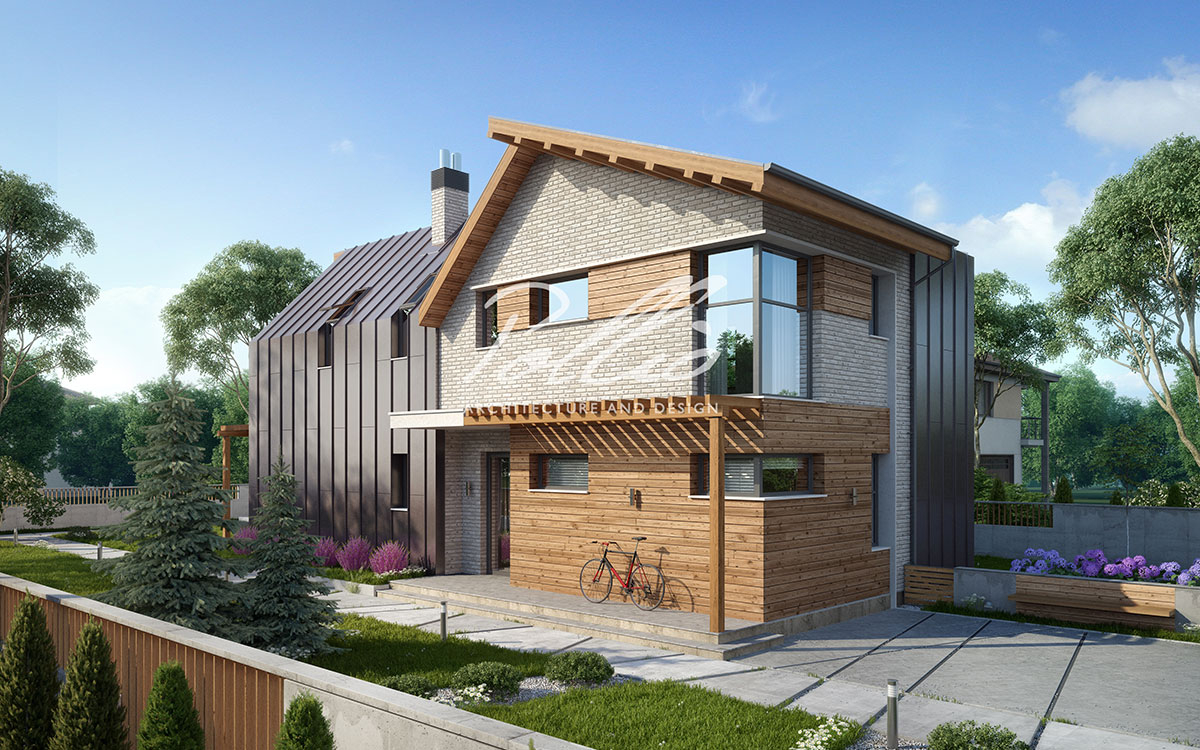 X13 - Projekt domu piętrowego do 200 m2 na wąską działkę z 4 sypialniami i gabinetem / 2