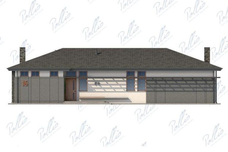 X16 - Projekt domu parterowego w kształcie litery L, do 150 m², z zamkniętą kuchnią i 3 sypialniami. / 5