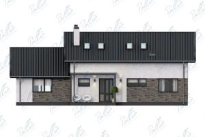 X41 - Projekt domu parterowego z poddaszem do adaptacji i wysokim sufitem nad salonem. / 3