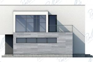 X10 - Projekt domu piętrowego z płaskim dachem, garażem, ogrodem zimowym i dużymi przeszkleniami. / 8