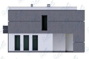 X27 - Projekt piętrowego domu w stylu high-tech z płaskim dachem i 3 sypialniami / 6