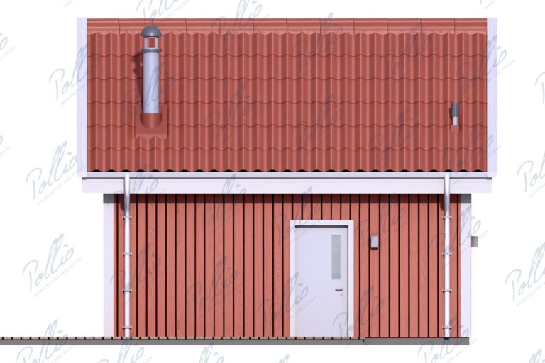 X52 - Projekt niewielkiego domu o pow. do 40 m² z poddaszem użytkowym, bez garażu, z dużymi oknami i antresolą / 6