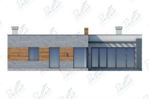 X6 - Projekt domu parterowego murowanego z płaskim dachem, garażem dwustanowiskowym i 4 pokojami. / 6