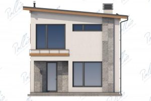 X19 - Projekt domu piętrowego z betonu komórkowego, z 3 sypialniami i wysokim sufitem w salonie. / 6
