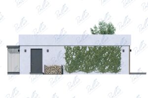 X43 - Projekt parterowego domu szkieletowego do 80m² w kształcie litery L z płaskim dachem i dużym tarasem / 5