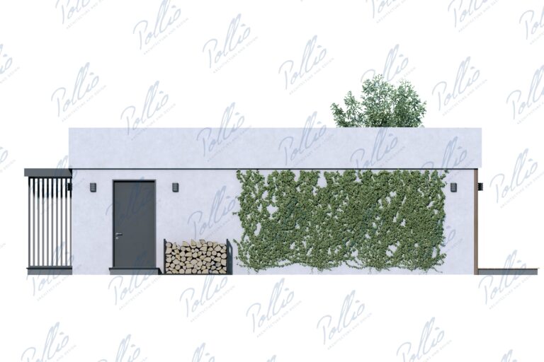 X43 - Projekt parterowego domu szkieletowego do 80m² w kształcie litery L z płaskim dachem i dużym tarasem / 5