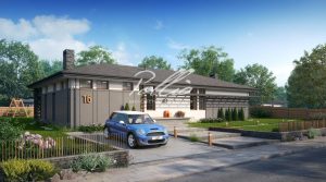 X16 - Projekt domu parterowego w kształcie litery L, do 150 m², z zamkniętą kuchnią i 3 sypialniami. / 1