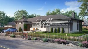X16 - Projekt domu parterowego w kształcie litery L, do 150 m², z zamkniętą kuchnią i 3 sypialniami. / 2