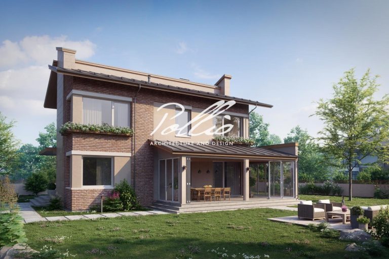 X22 - Projekt domu piętrowego z 6 pokojami, gabinetem, werandą i loggią. / 2