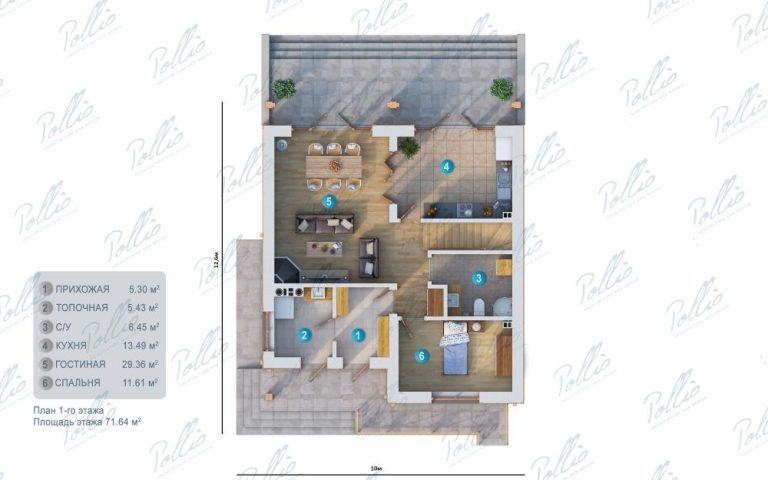 X24 - Projekt domu piętrowego 150 m2 z betonu komórkowego z 5 sypialniami i dużym tarasem / 11