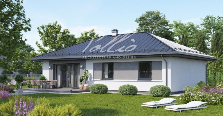 X33 - Projekt domu parterowego o pow. 100m2 z 3 sypialniami i dachem czterospadowym / 2
