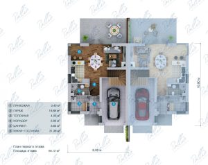Xb4 - Projekt bliźniaka z garażem jednostanowiskowym i 4 sypialniami w każdym segmencie / 9