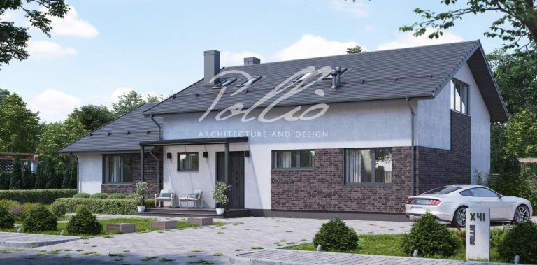 X41 - Projekt domu parterowego z poddaszem do adaptacji i wysokim sufitem nad salonem. / 1