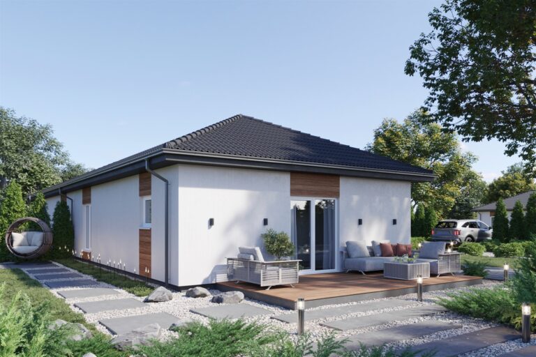X51 - Projekt parterowego bliźniaka dwulokalowego z dachem czterospadowym, bez garażu / 2